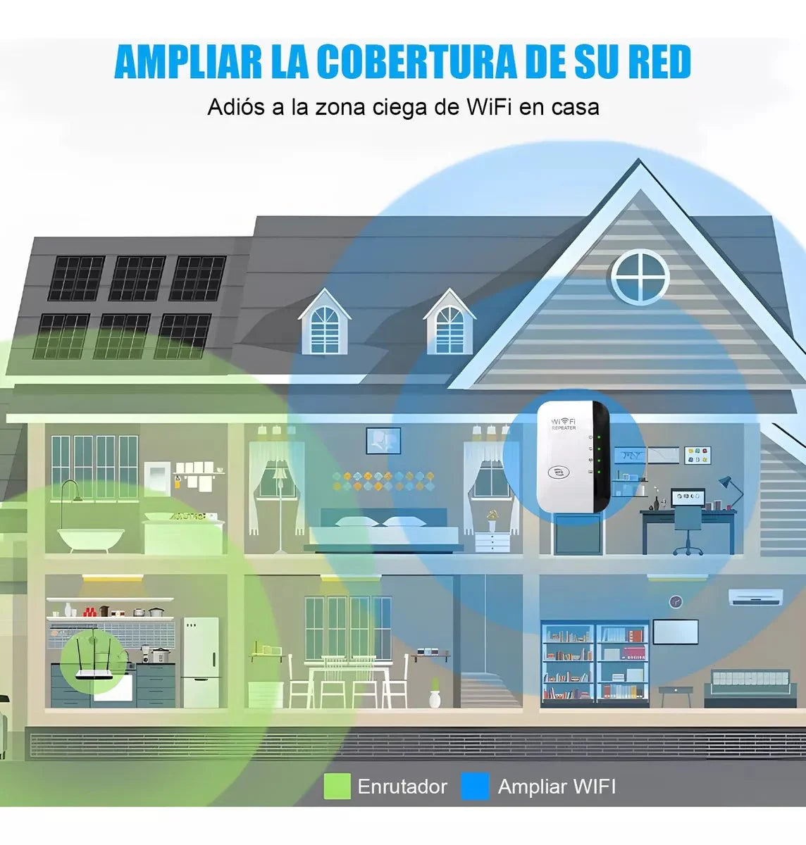 Ampliar la Cobertura de Su RED - Adiós a la zona ciega de WIFI en casa