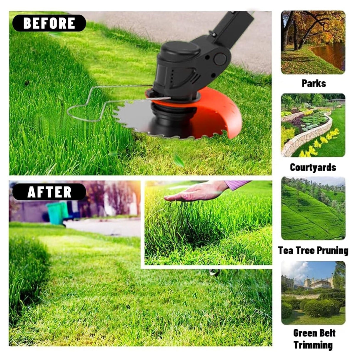 *Kit TurboBlade PRO* (Edición Jardín Impecable) - Desbrozadora Inalámbrica Recargable 3 en 1 - Corta, poda y desbroza + 2ª Batería GRATIS + Pack PRO de 7 Accesorios GRATIS (Solo HOY)