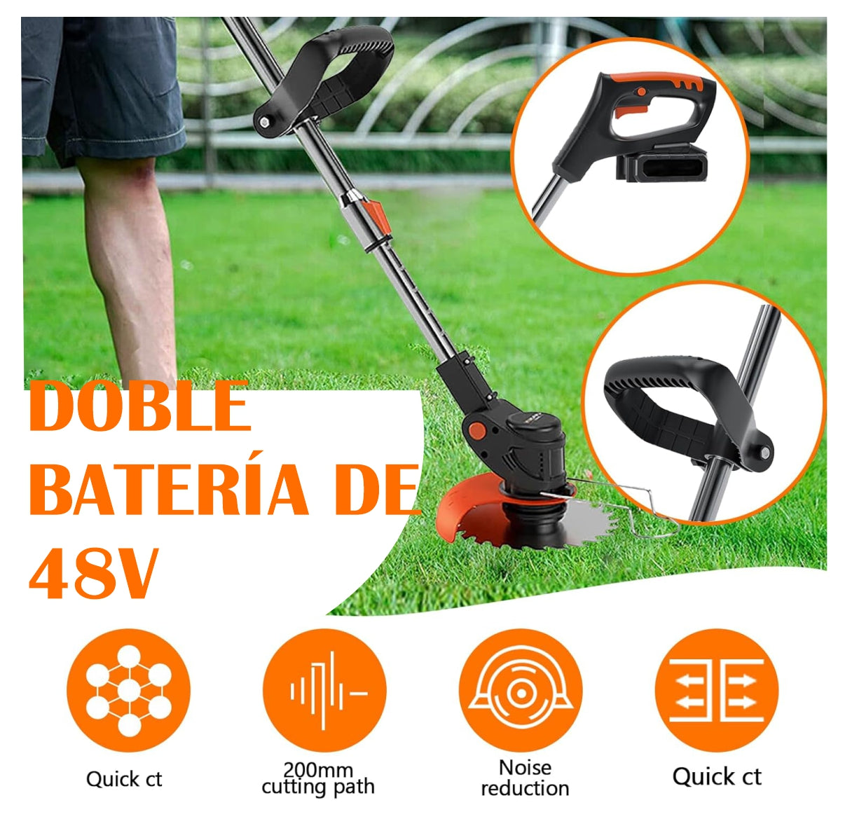 *Kit TurboBlade PRO* (Edición Jardín Impecable) - Desbrozadora Inalámbrica Recargable 3 en 1 - Corta, poda y desbroza + 2ª Batería GRATIS + Pack PRO de 7 Accesorios GRATIS (Solo HOY)