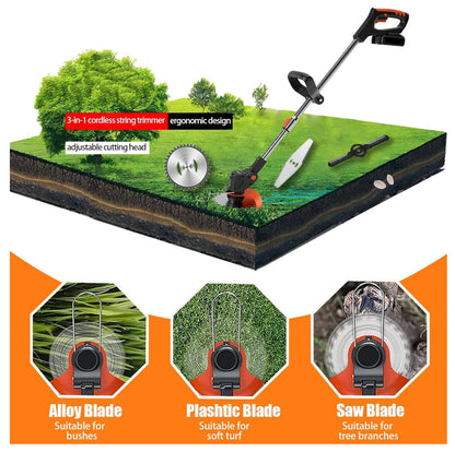 *Kit TurboBlade PRO* (Edición Jardín Impecable) - Desbrozadora Inalámbrica Recargable 3 en 1 - Corta, poda y desbroza + 2ª Batería GRATIS + Pack PRO de 7 Accesorios GRATIS (Solo HOY)