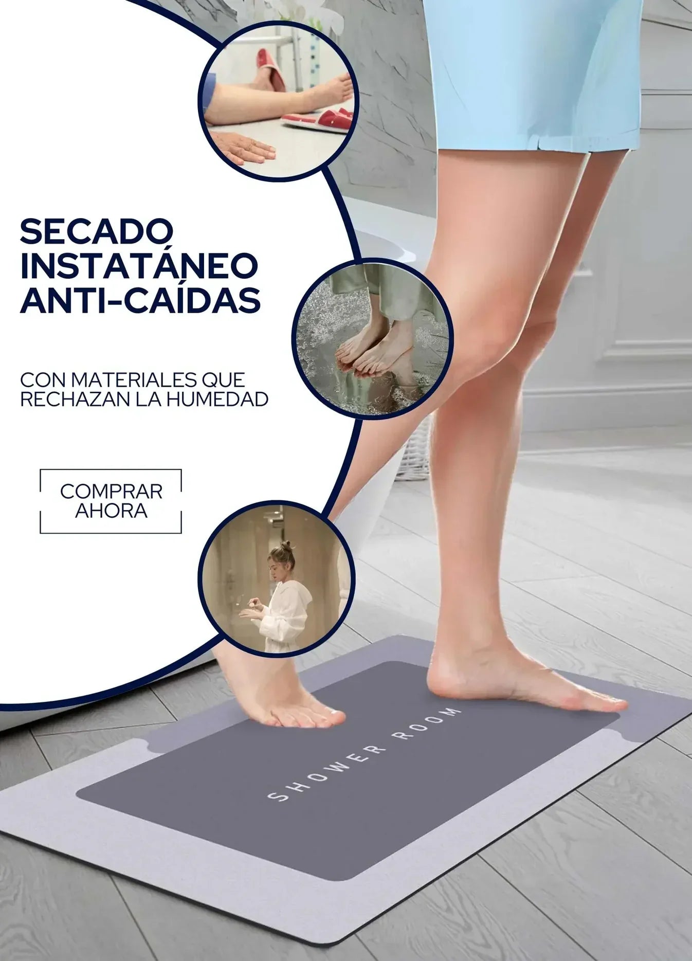 *Compra 1 y LLÉVATE 3* - Tapete de Baño Antideslizante - SoftDry™