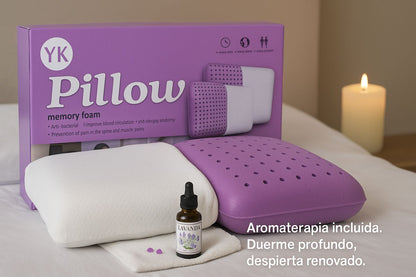 PillowZen - Almohada Ortopedica con Aromaterapia + Esencia de lavanda (regalo)