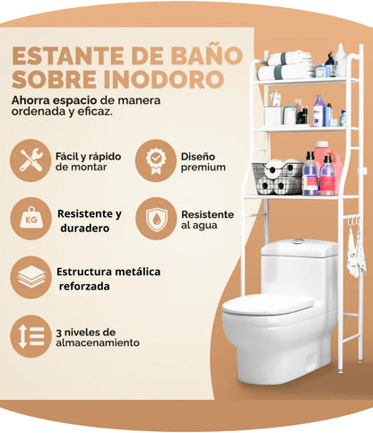 Estantería Organizadora de Baño - MultiRack 3 en 1