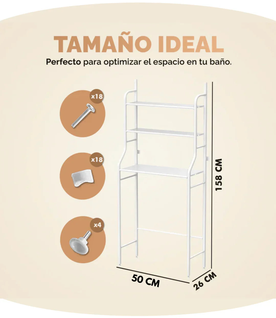 Estantería Organizadora de Baño - MultiRack 3 en 1