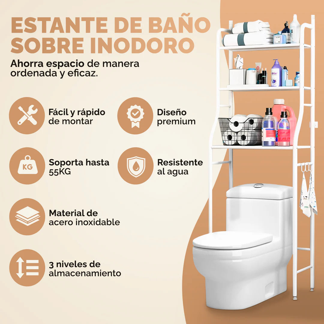 Estantería Organizadora de Baño - MultiRack 3 en 1