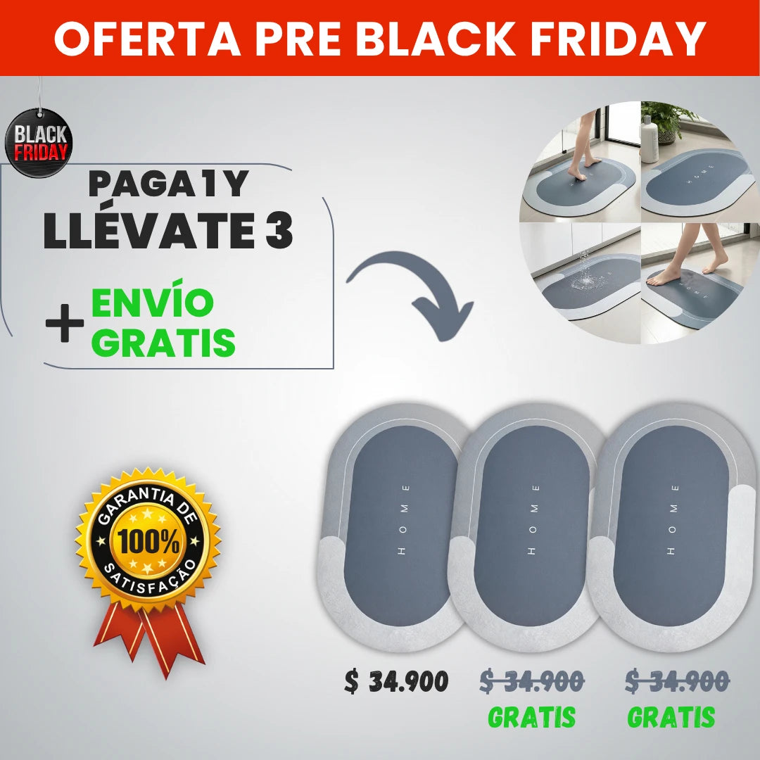 *Compra 1 y LLÉVATE 3* - Tapete de Baño Antideslizante - SoftDry™